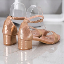 Small Swan Sandalias de piel ecológica brillante dorado 3