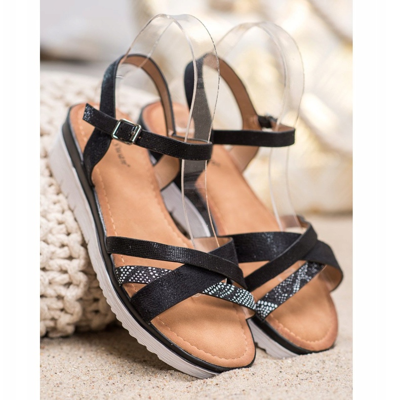 Small Swan Sandalias de cuña baja negro 2 Small Swan Sandalias de cuña baja negro 2