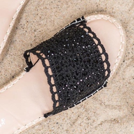 Small Swan Pantuflas con Cristales negro 3