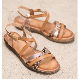 Small Swan Sandalias marrones con estilo marrón dorado 1 Small Swan Sandalias marrones con estilo marrón dorado 1