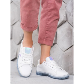 SHELOVET Zapatillas con suela transparente blanco 3