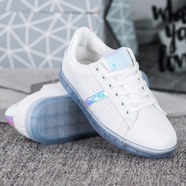 SHELOVET Zapatillas con suela transparente blanco 1