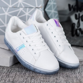 SHELOVET Zapatillas con suela transparente blanco 2