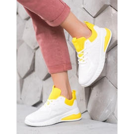 SHELOVET Zapatillas deportivas blanco amarillo 1