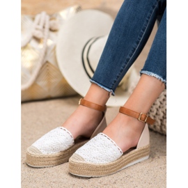 SHELOVET Alpargatas de moda con encaje blanco 2