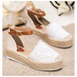 SHELOVET Alpargatas de moda con encaje blanco 3