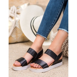 SHELOVET Sandalias negras en la plataforma negro 2