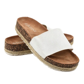 Zapatilla blanca glitter 6130 blanco 3