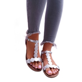 Sandalias Mujer Piel Planas Plata Nicole 2403 Melbourne gris 1