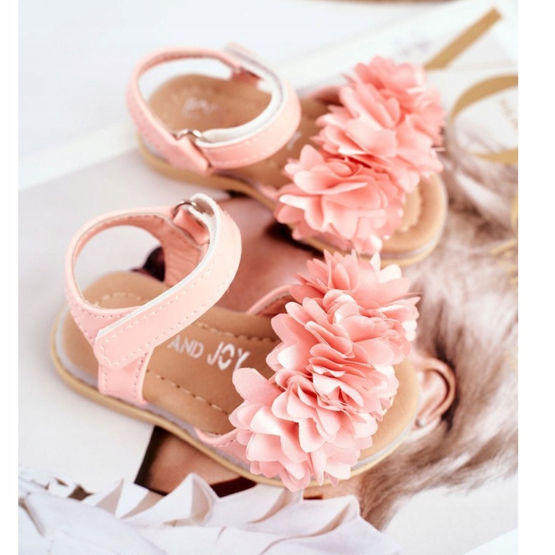 FRROCK Sandalias Infantiles Con Velcro Rosa Brillante Milena rosado 1