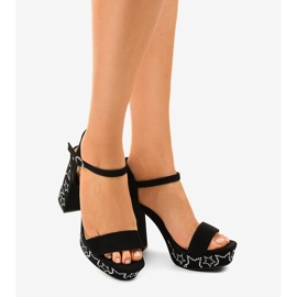 Sandalias negras sobre ante de poste 99435-4 negro 1