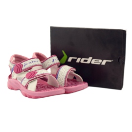 Rider Sandalias para niños de color rosa rosa para velcro 80608 rosado blanco 5