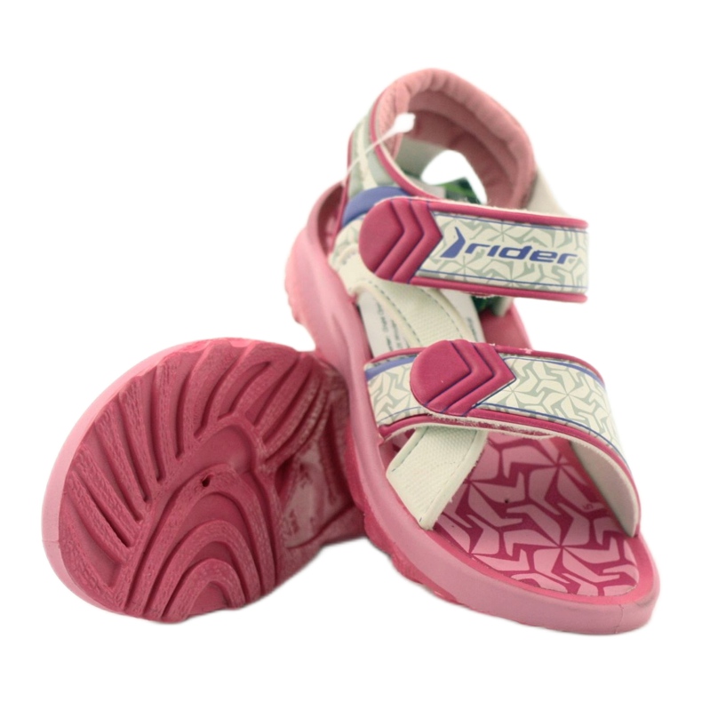 Rider Sandalias para niños de color rosa rosa para velcro 80608 blanco 4