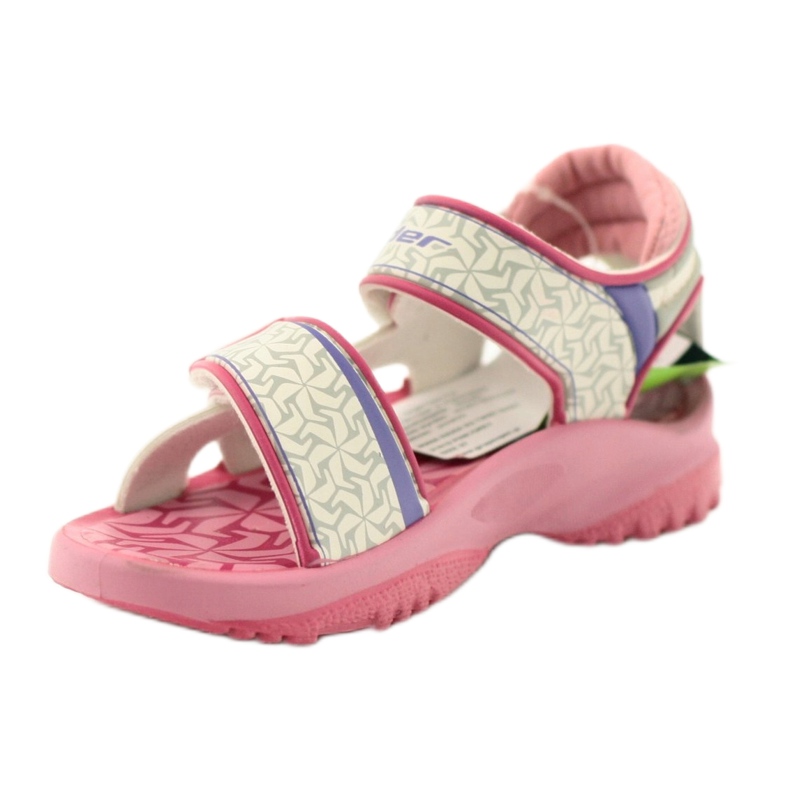 Rider Sandalias para niños de color rosa rosa para velcro 80608 blanco 2
