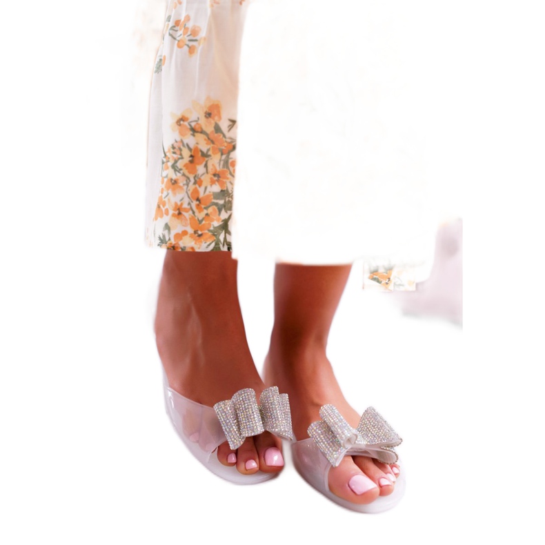 Lu Boo | Bailarinas Goma Meliski Lazo Blanco Cindela incoloro 2