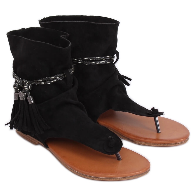 SEA Sandalias de Mujer Chanclas con Caña Negro SL1011 Madrit 1