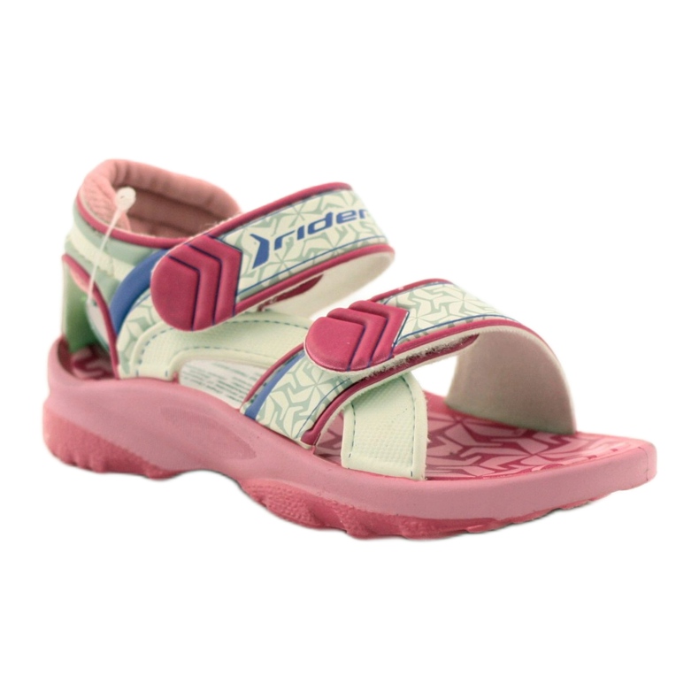 Rider Sandalias para niños de color rosa rosa para velcro 80608 blanco 1