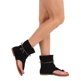 SEA Sandalias de Mujer Chanclas con Caña Negro SL1011 Madrit 3