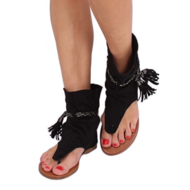 SEA Sandalias de Mujer Chanclas con Caña Negro SL1011 Madrit 4
