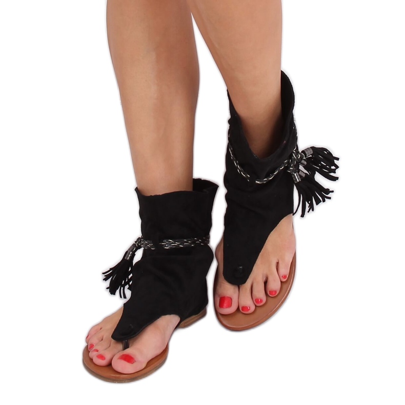 SEA Sandalias de Mujer Chanclas con Caña Negro SL1011 Madrit 4