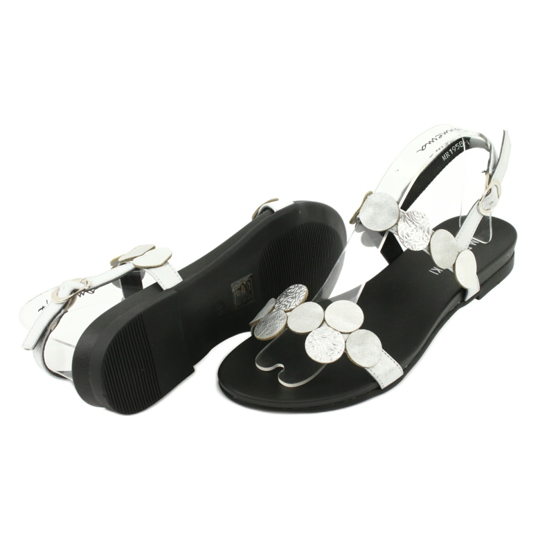 M.Daszyński Sandalias Daszyński MR1958-1 plateadas con círculos plata 2 M.Daszyński Sandalias Daszyński MR1958-1 plateadas con círculos plata 2