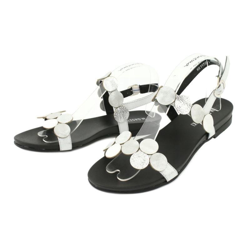 M.Daszyński Sandalias Daszyński MR1958-1 plateadas con círculos plata 1 M.Daszyński Sandalias Daszyński MR1958-1 plateadas con círculos plata 1