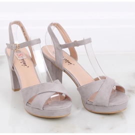 Sandalias de tacón grises WD99P Grey 3