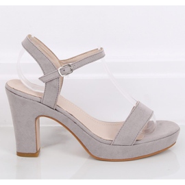 Sandalias con poste gris NS032P Gris 2