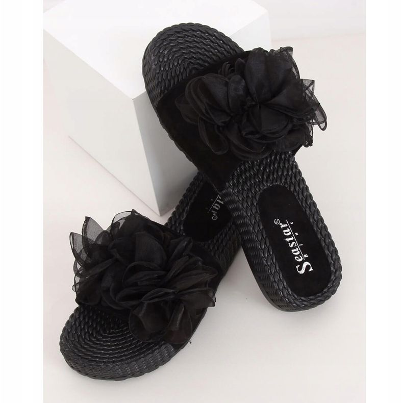 Pantuflas negras de mujer negras YQ227 Black negro 1 Pantuflas negras de mujer negras YQ227 Black negro 1