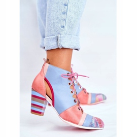 Mujer Botas Con Tacón Cuero Maciejka Primavera 03938-15 azul rosado 1