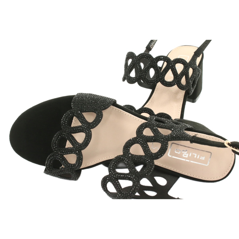 Sandalias negras con circonitas Filippo DS1355 / 20 BK negro 4 Sandalias negras con circonitas Filippo DS1355 / 20 BK negro 4