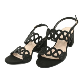 Sandalias negras con circonitas Filippo DS1355 / 20 BK negro 2