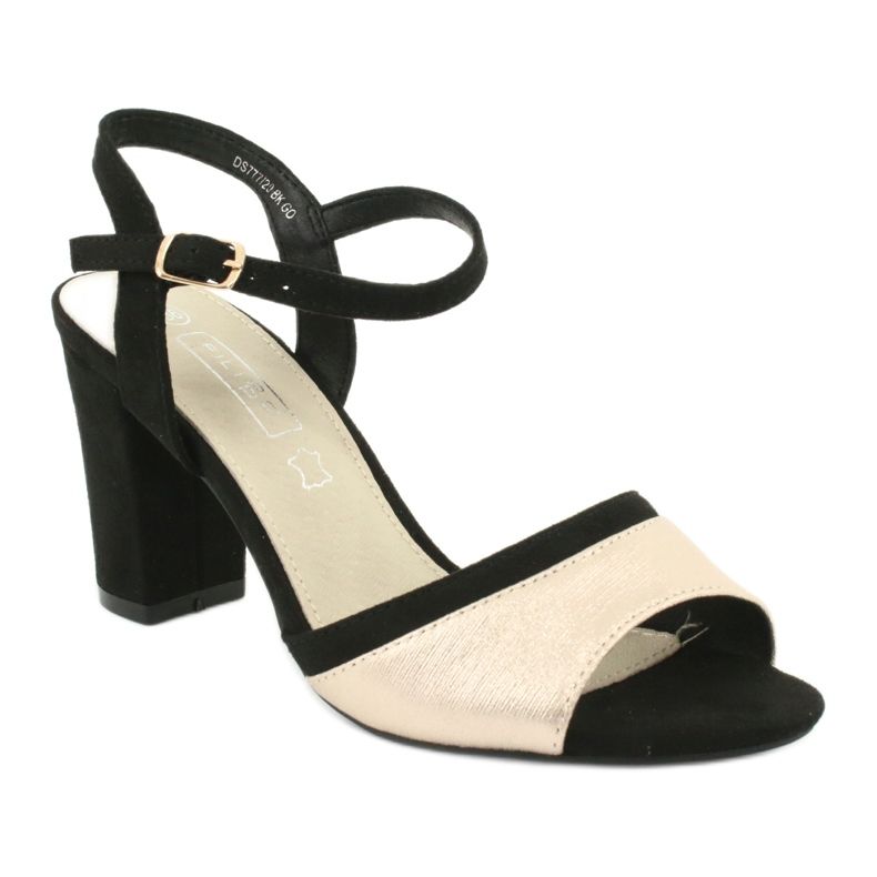 Filippo DS777/20 Sandalias para mujeres en el poste negro/dorado 1