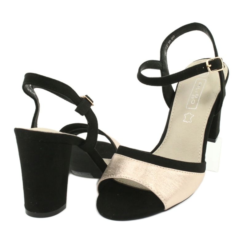 Filippo DS777/20 Sandalias para mujeres en el poste negro/dorado 4