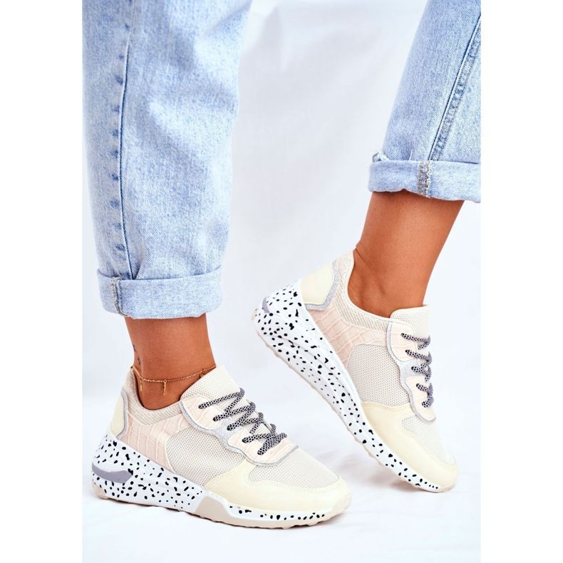 Zapatos Deportivos Mujer Hidden Wedge Beige Pinky 1