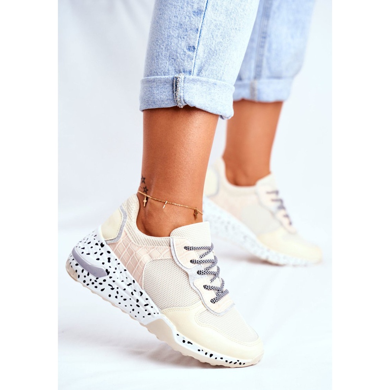 Zapatos Deportivos Mujer Hidden Wedge Beige Pinky 2