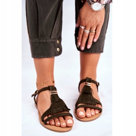 FJ1 Sandalias Mujer Ante Planas Boho Verde Oliva Lucami multicolor 2 FJ1 Sandalias Mujer Ante Planas Boho Verde Oliva Lucami multicolor 2