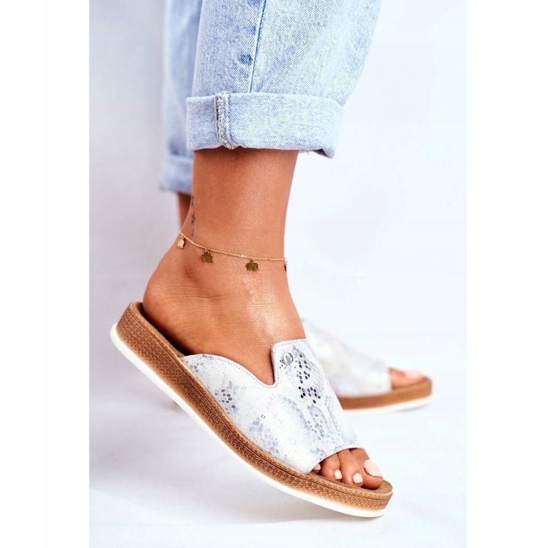 Pantuflas Mujer Elegante Piel Serpiente Nicole 2495 Pompey blanco 1 Pantuflas Mujer Elegante Piel Serpiente Nicole 2495 Pompey blanco 1