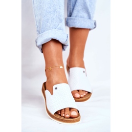 Pantuflas Mujer Elegante Cuero Blanco Nicole 2495 Pompey 1