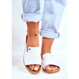 Pantuflas Mujer Elegante Cuero Blanco Nicole 2495 Pompey 3