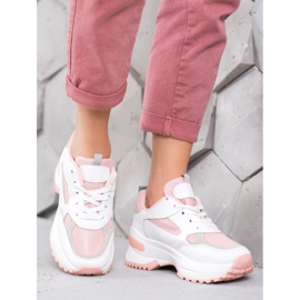 SHELOVET Zapatillas en blanco y rosa rosado 4