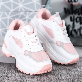 SHELOVET Zapatillas en blanco y rosa rosado 3
