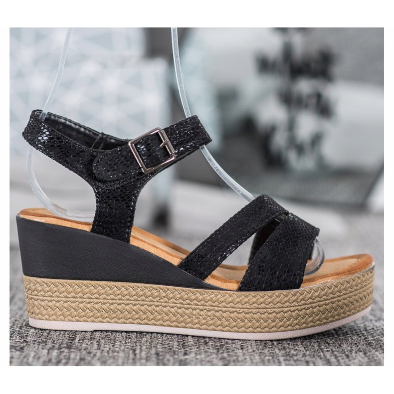 Sea Elves Sandalias cómodas negro 2