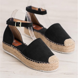 SHELOVET Alpargatas caladas negro 3