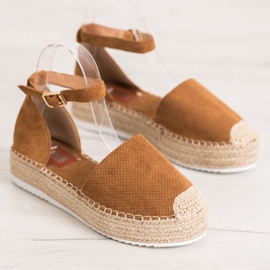 SHELOVET Alpargatas caladas marrón 3