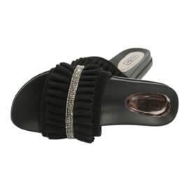 Filippo Chanclas negras con adornos y circones negro 3