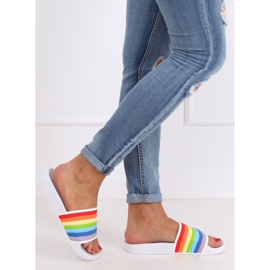 Pantuflas arcoíris blancas T325P Blanco multicolor 1