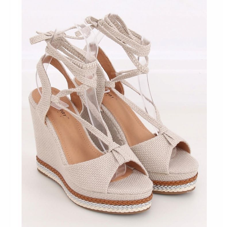 Beige GP07 Sandalias de cuña beige 1