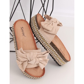 Pantuflas de suela alta beige CK137P Beige 1