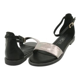 Sandalias de piel Filippo DS1285 / 20 BK SI negro multicolor gris 3